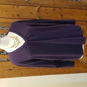 Charter Club plum/eggplant long sleeve v-neck top